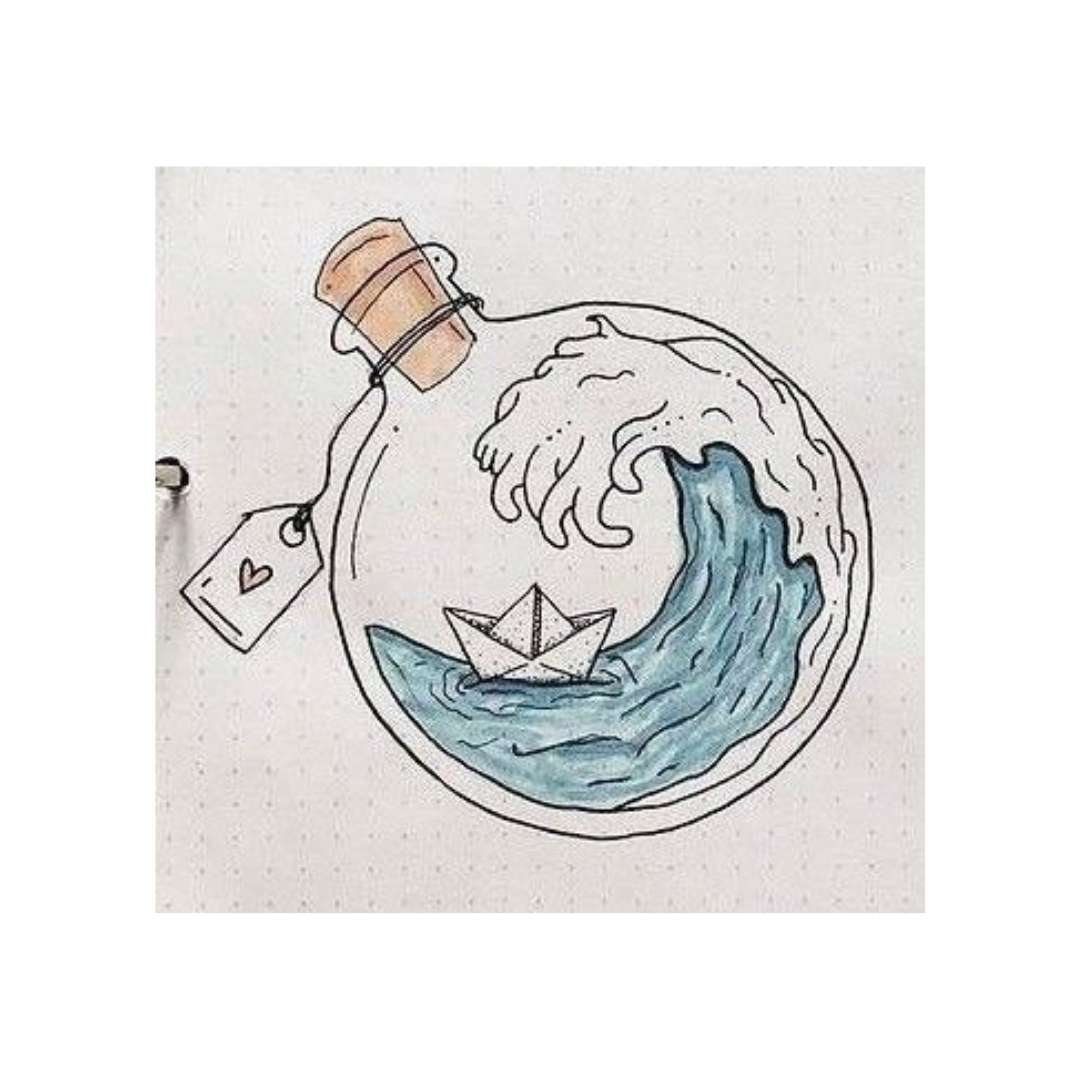 Botella olas