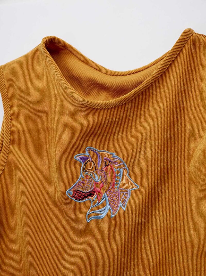 Croptop lobo colores amarillo quemado