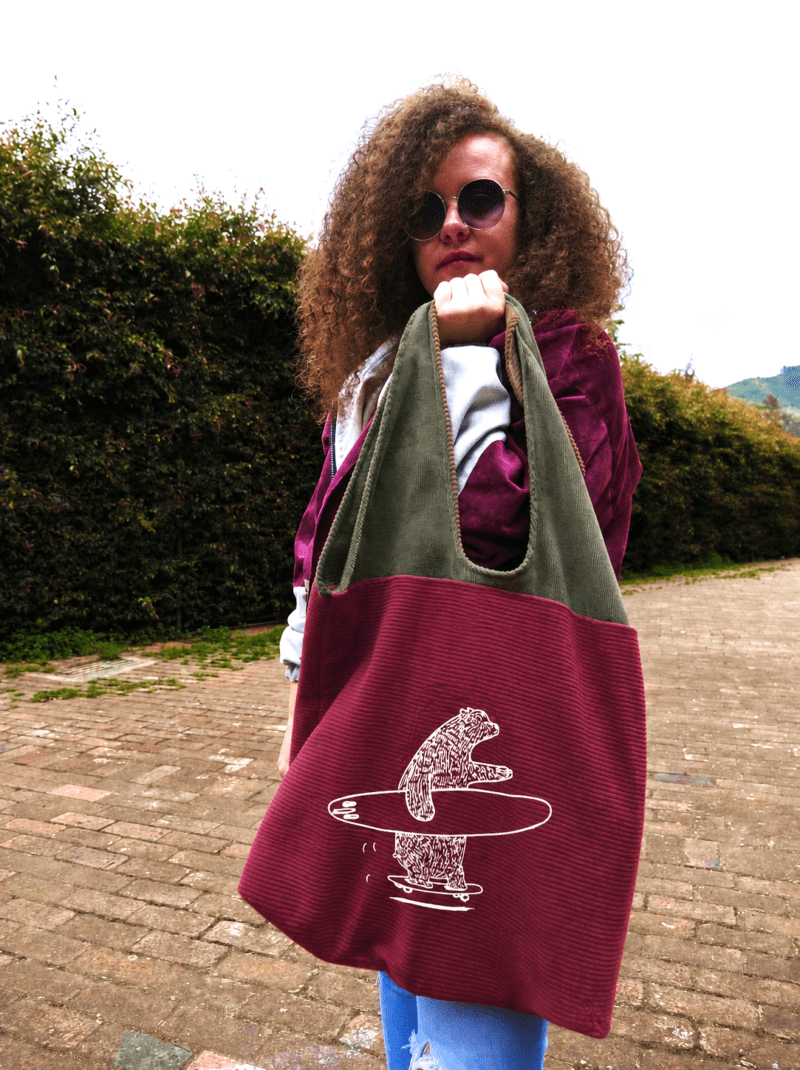 Totebag sueños oso surfer
